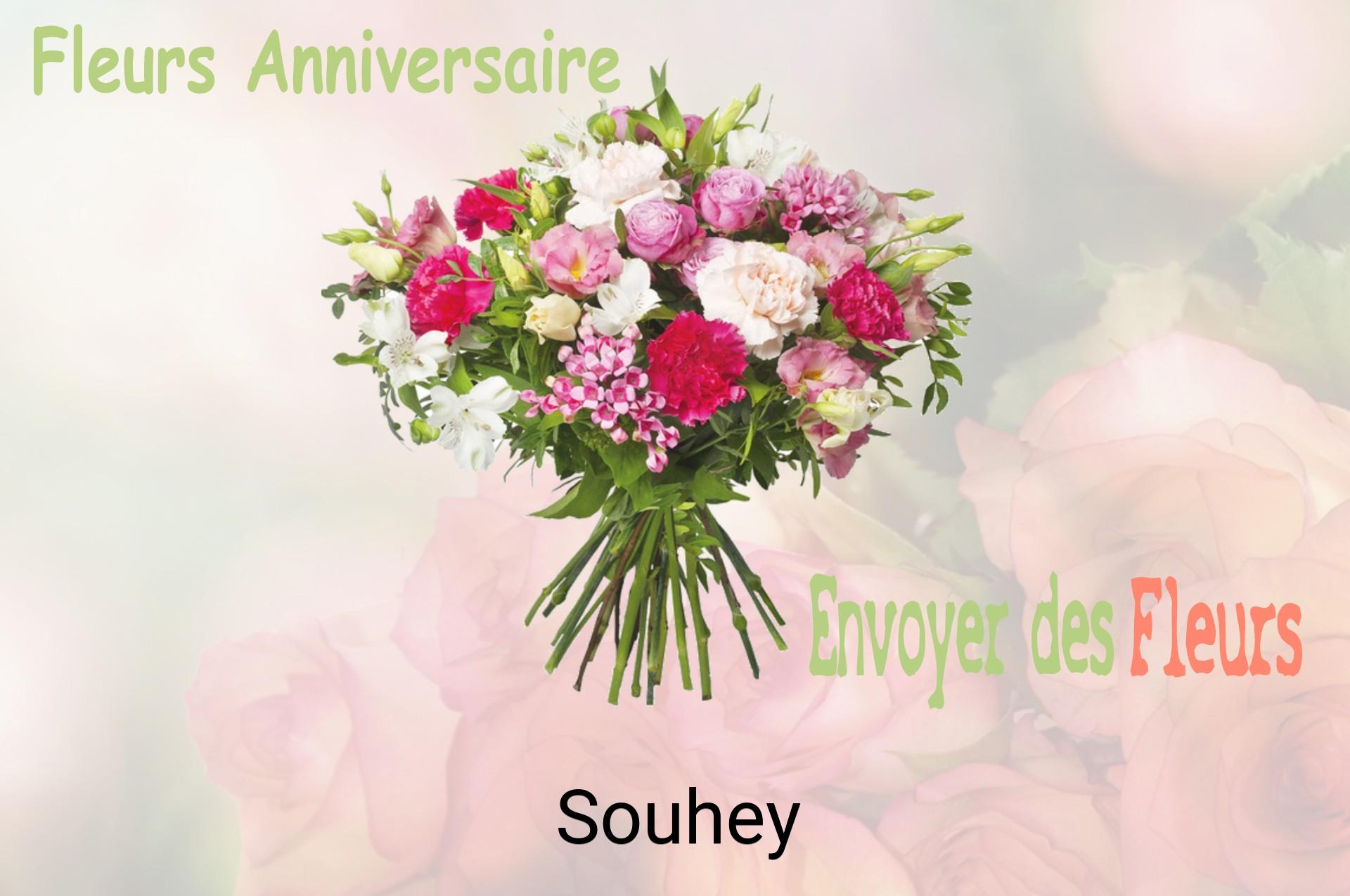 Bouquet de fleurs d’anniversaire livré à Souhey
