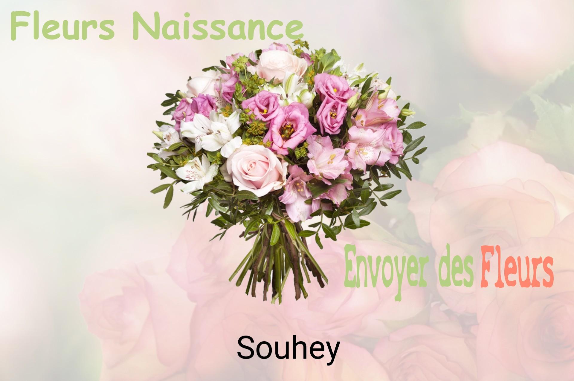 Bouquet de fleurs de naissance livré à Souhey