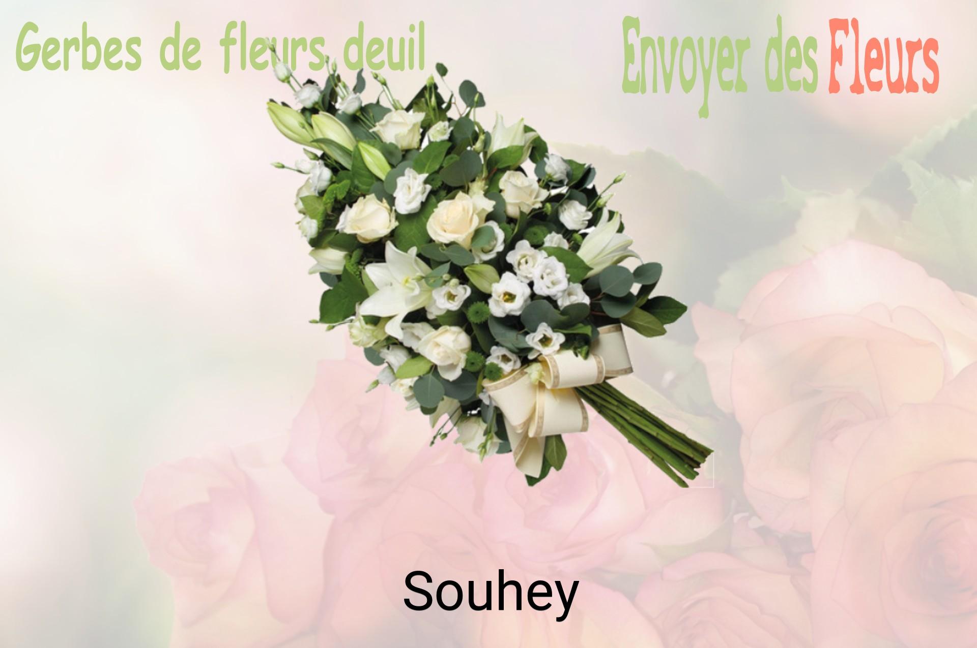 Gerbe de fleurs de deuil livrée à Souhey